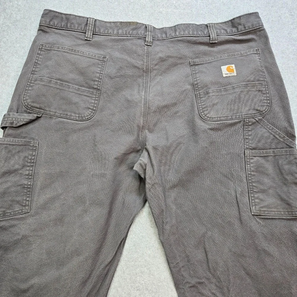 Carhartt Pants Mens 42x28 Gray Carpenter Relaxed Cotton Canvas Workwear Pockets